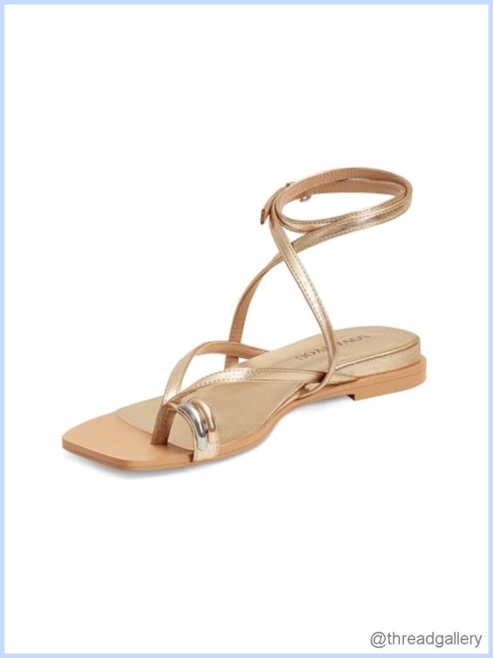 Strappy Flat Sandals with Cross Ankle Strap Open Toe Beach Vacation Shoes